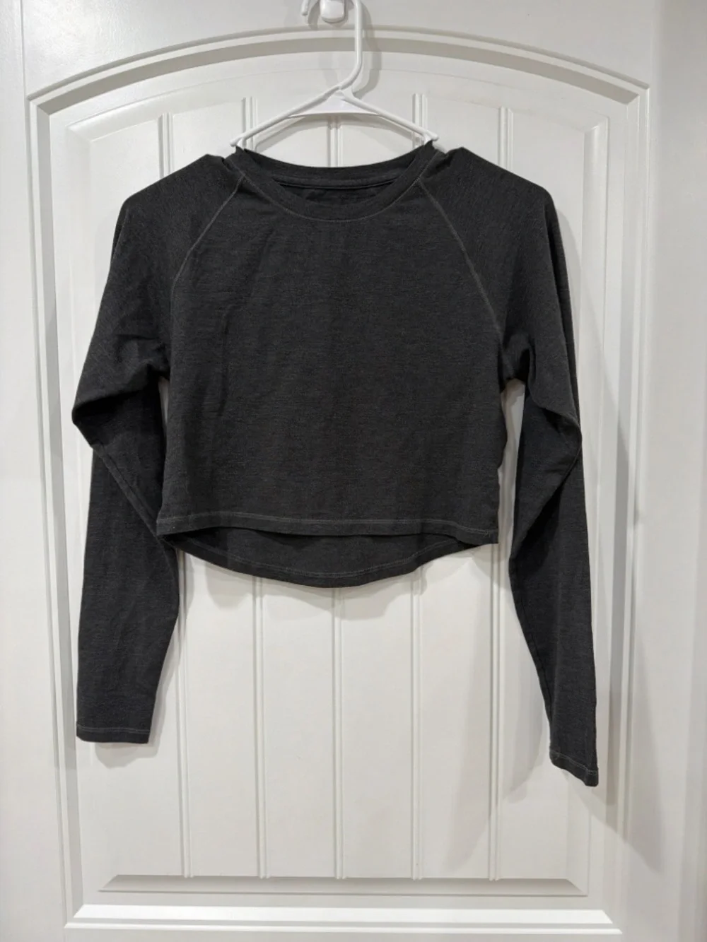 EUC Alphalete Charcoal Gray Cropped Long-Sleeve Tee